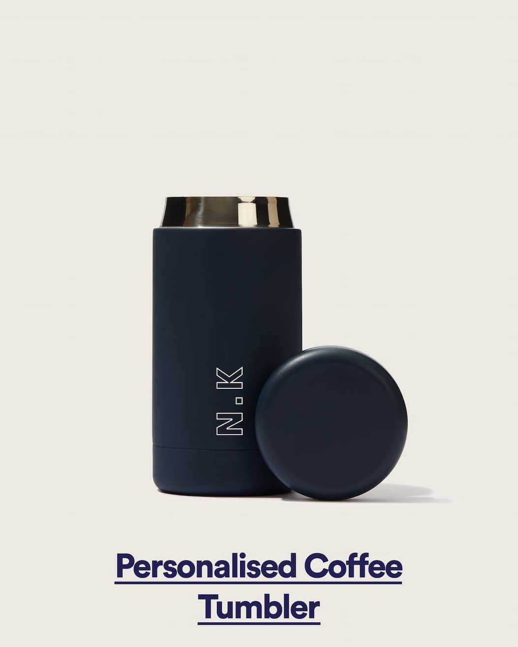 Personalised Navy Coffee Tumbler