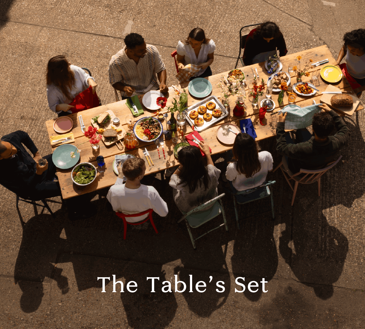 The table's set