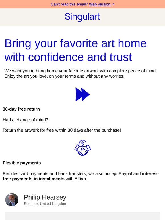 You are one click away from checking out your favorite art
