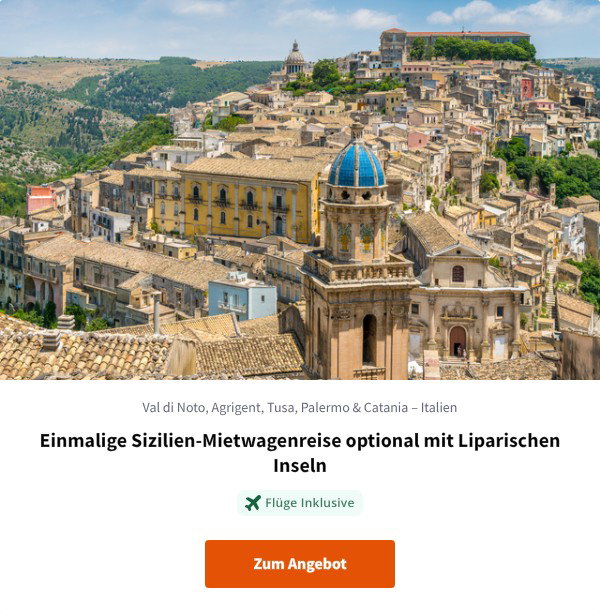 Einmalige Sizilien-Mietwagenreise optional mit Liparischen Inseln