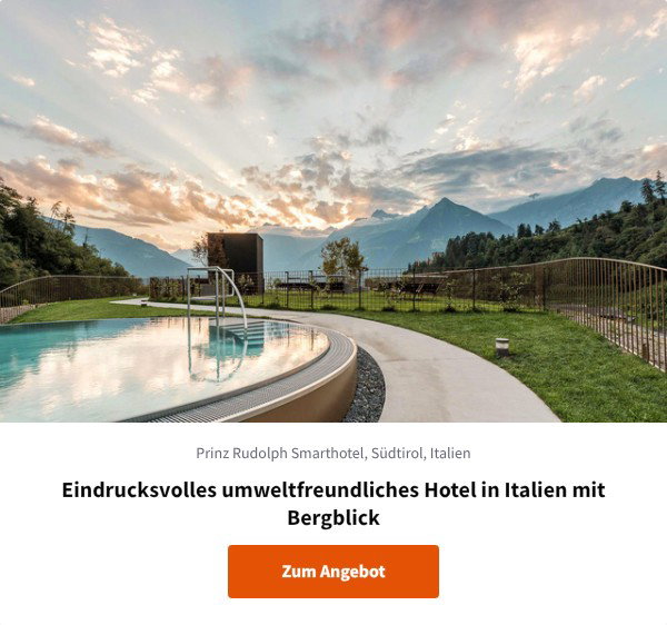 Eindrucksvolles umweltfreundliches Hotel in Italien mit Bergblick