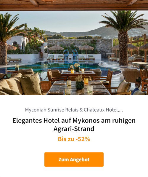 Elegantes Hotel auf Mykonos am ruhigen Agrari-Strand