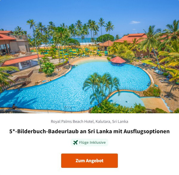 5*-Bilderbuch-Badeurlaub an Sri Lanka mit Ausflugsoptionen