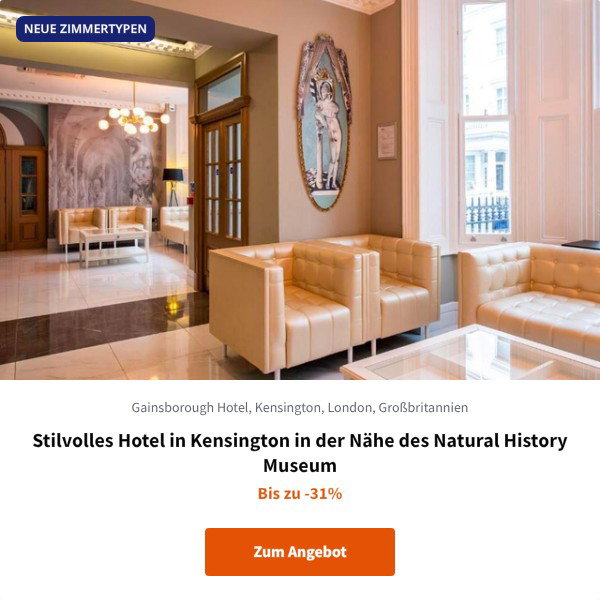 Stilvolles Hotel in Kensington in der Nähe des Natural History Museum