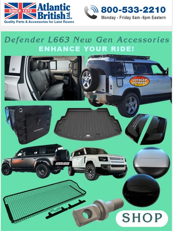 Now In Stock - Defender L663 New Gen Accessories at RoverParts.com