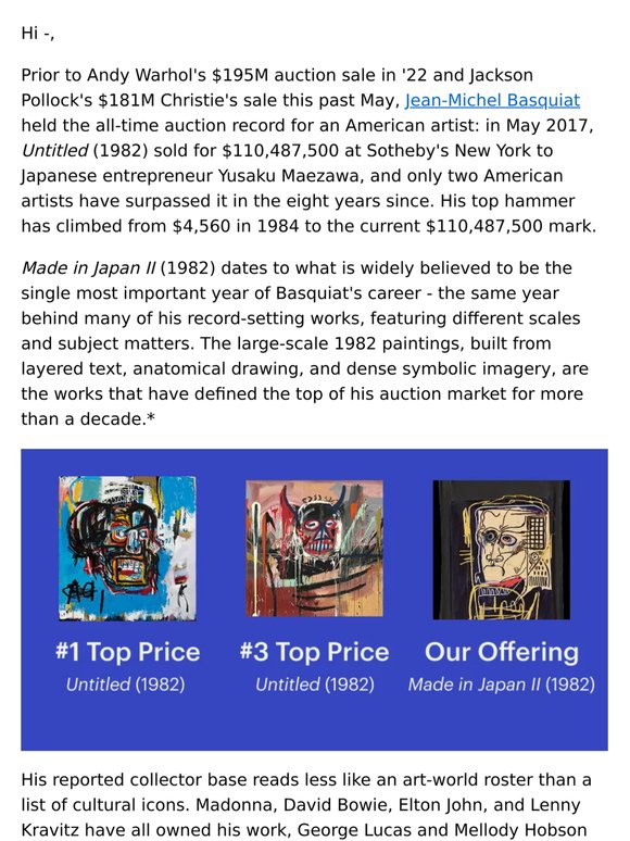 Madonna, Bowie, and a $110M Basquiat - Series 476 update