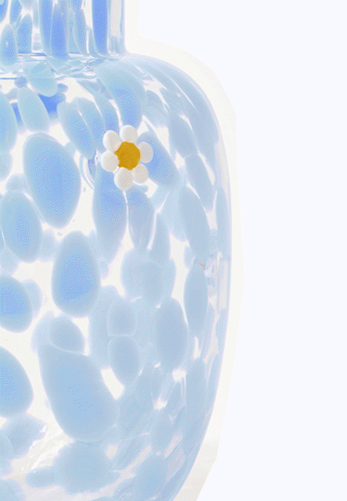 Daisy Blue Spot Vase