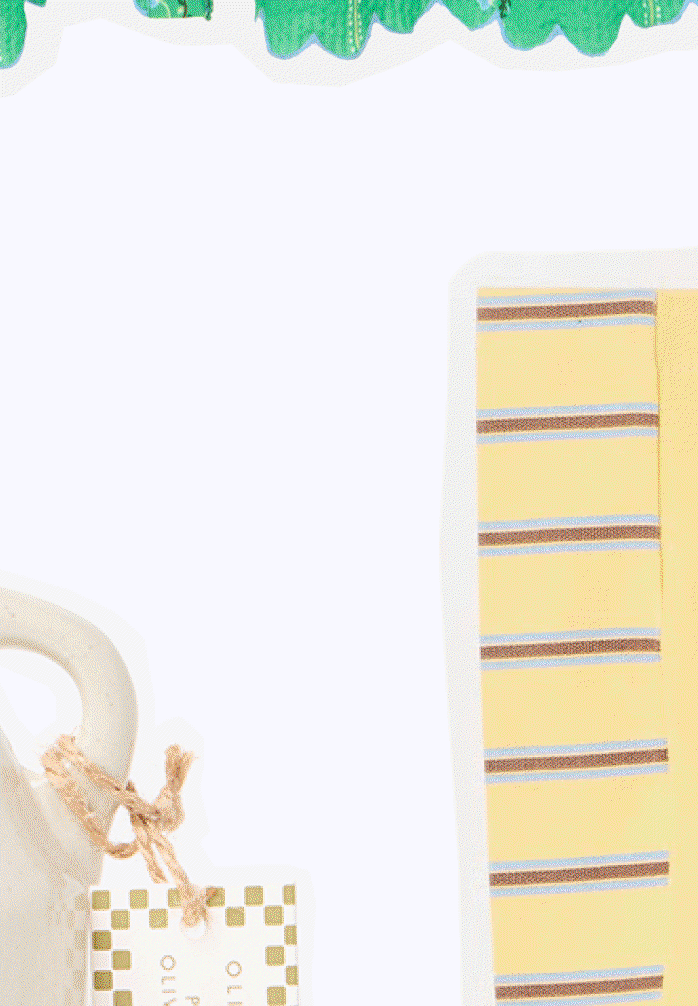 Yellow & Blue Striped Logo Fabric Tote Shopper Bag