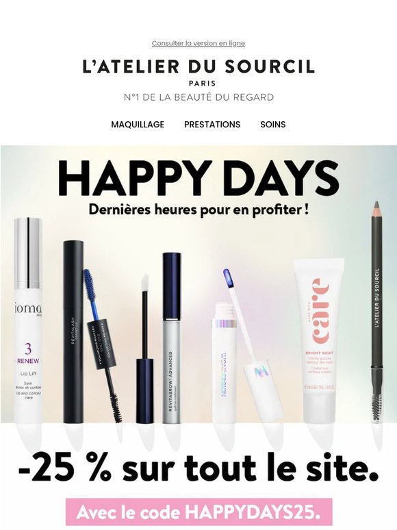 HAPPY DAYS : -25 % sur tout le site💥Fin ce soir !