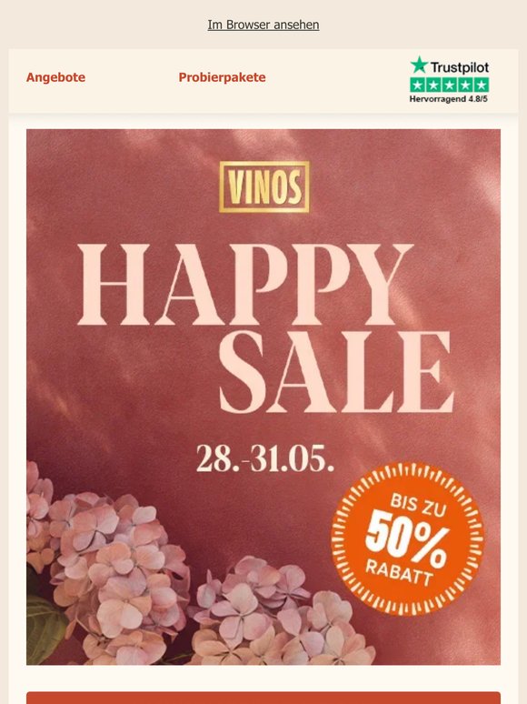 Der Happy Sale startet! 😃 Bis zu 50% sparen