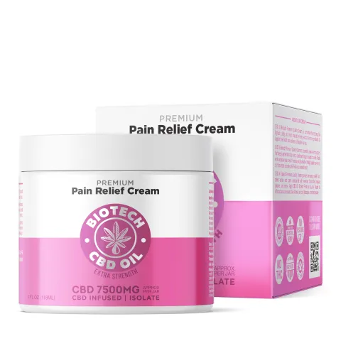 Image of 7,500mg CBD Pain Relief Cream - 4oz - Biotech CBD