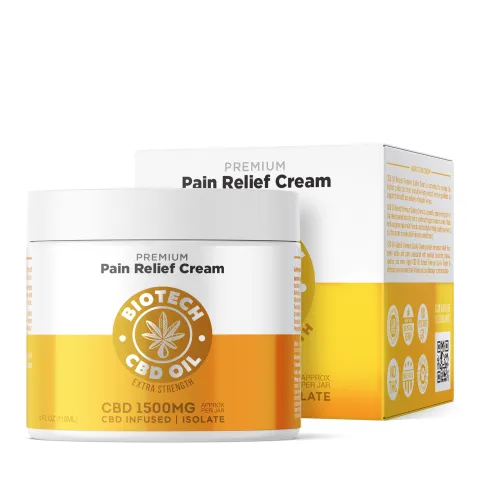 Image of 1,500mg CBD Pain Relief Cream - 4oz - Biotech CBD