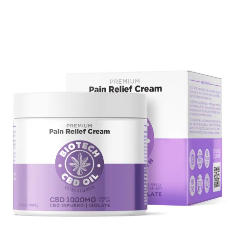 Image of 1,000mg CBD Pain Relief Cream - 4oz - Biotech CBD