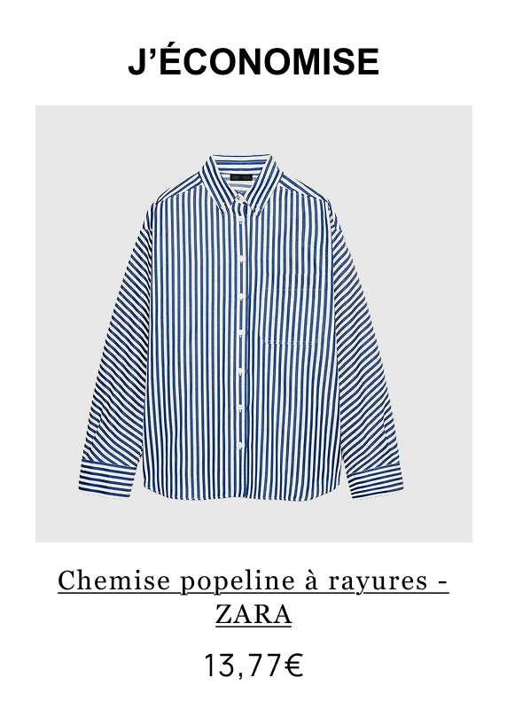Chemise popeline à rayures - ZARA