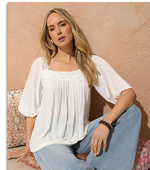 White Square Neck Textured Top