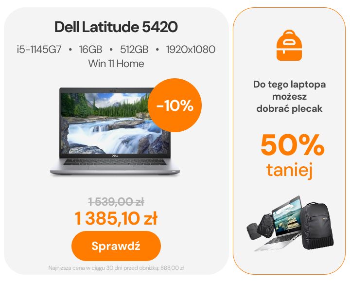 Dell Latitude 5420 i5-1145G7 16GB 512GB SSD M.2 1920x1080 Klasa A Windows 11 Home