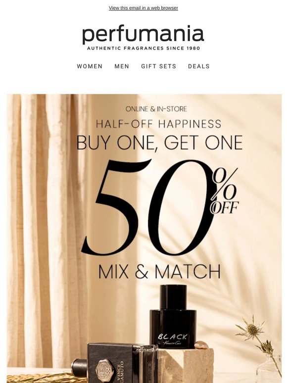 Your Second Scent is 50% OFF!