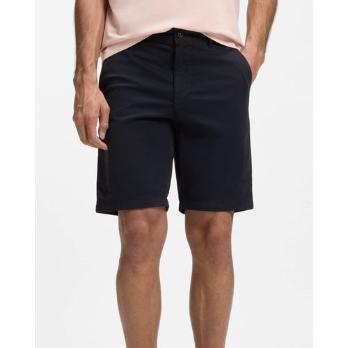 BOSS Orange Mens Slim Fit Chino Shorts in Stretch Cotton Twill - Dark Blue 404