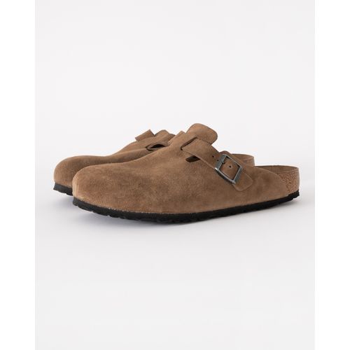 Birkenstock Boston Soft Footbed Unisex Suede Clogs - Dark Tea/Tonal Footbed