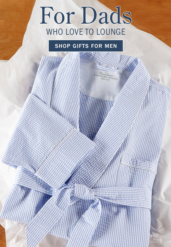 For Dads Who Love to Lounge. Shop Gifts for Men. Men's Classic Stripe Cotton Seersucker Robe