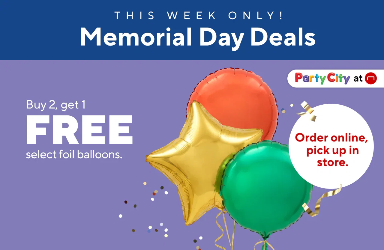 Party City: Buy 2 Get 1 Free on Select Helium Balloons