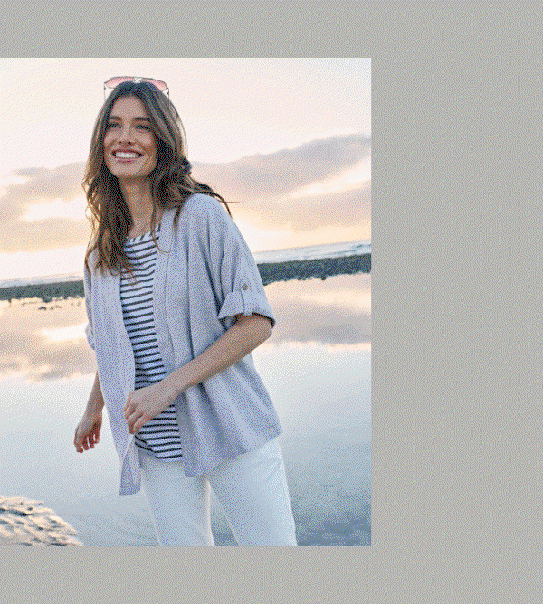 Modische Blusenjacke aus Leinen-Mix