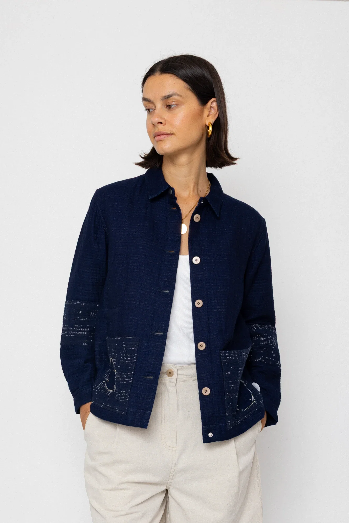Image of Assembly Jacket - Stray Float Stitch Indigo
