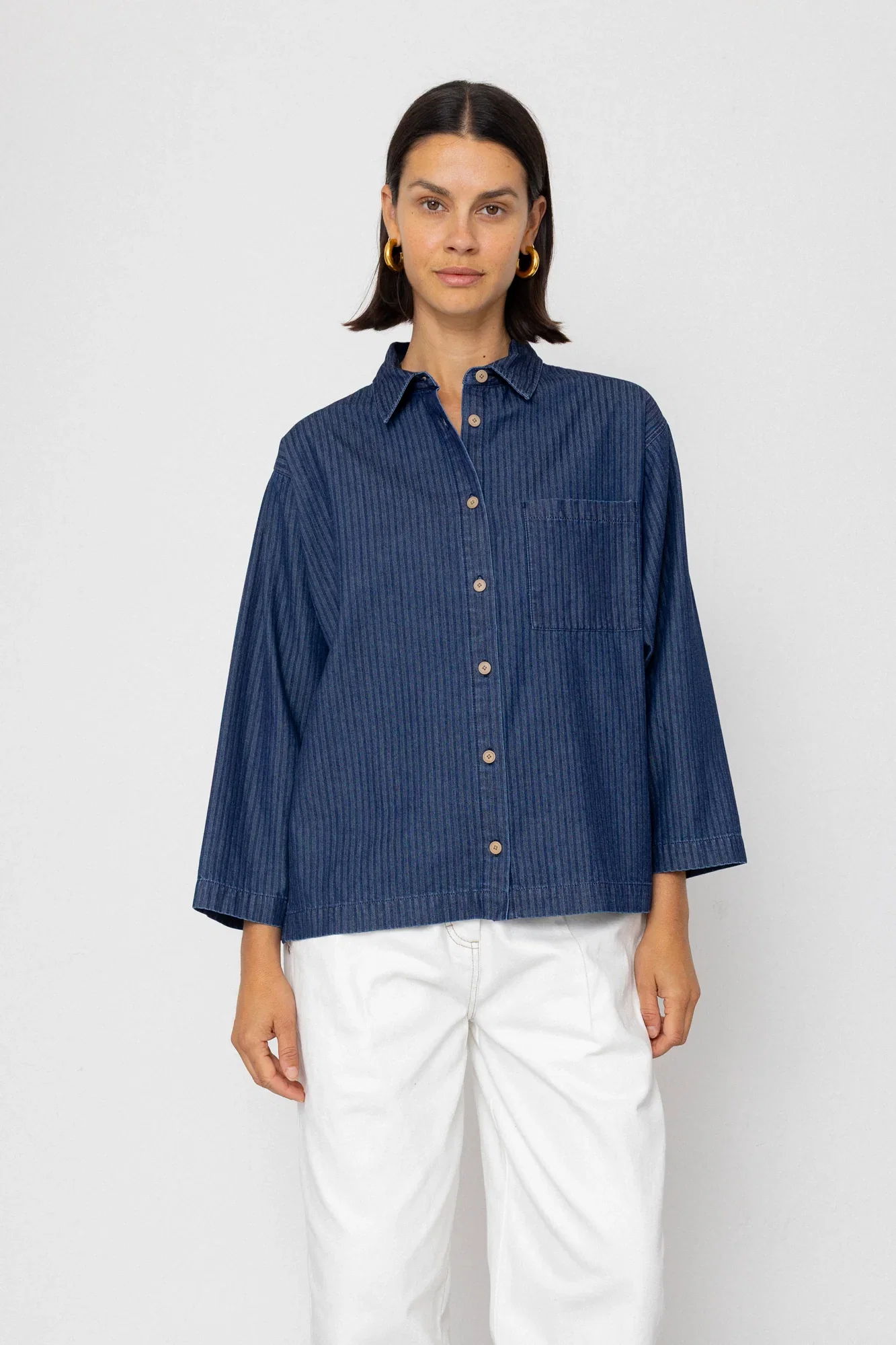 Image of Archive Shirt - Light Denim Stripe