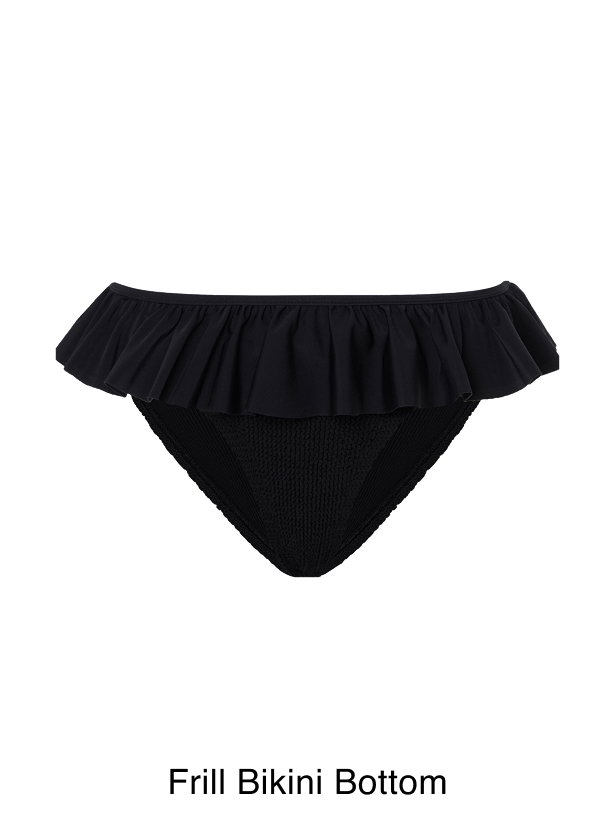 Frill Bikini Bottom Black