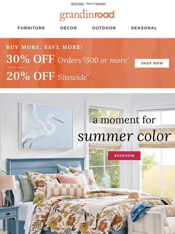 30% Off Orders $500+ and 20% Off Sitewide