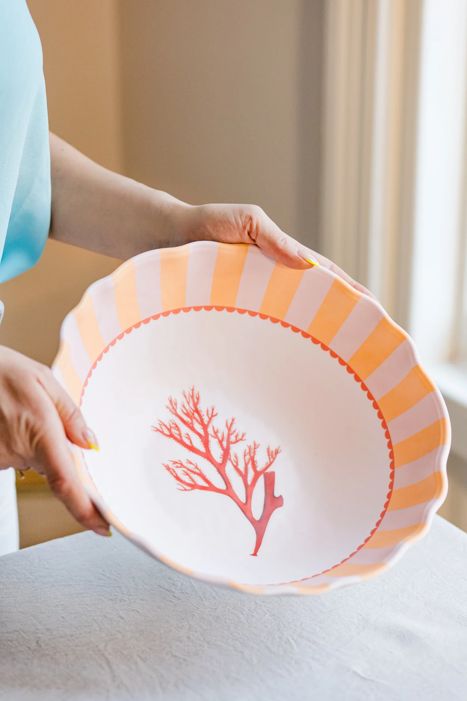 Image of Yvonne Ellen Coral Melamine Serving Bowl