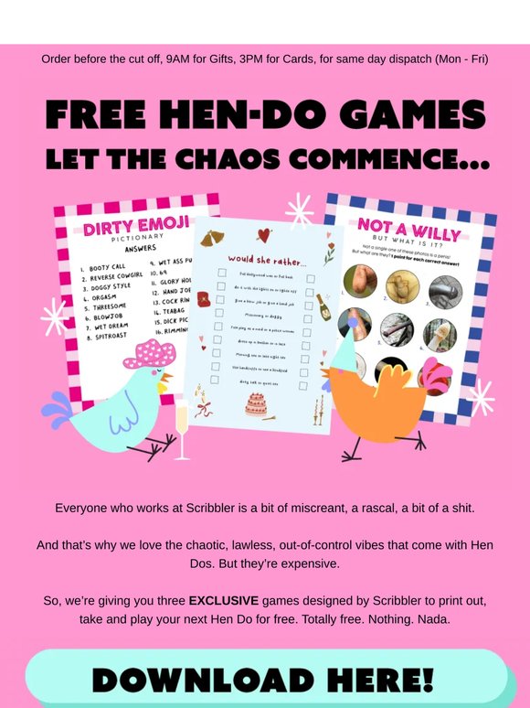 Free Hen-Do games! 🐓🍷