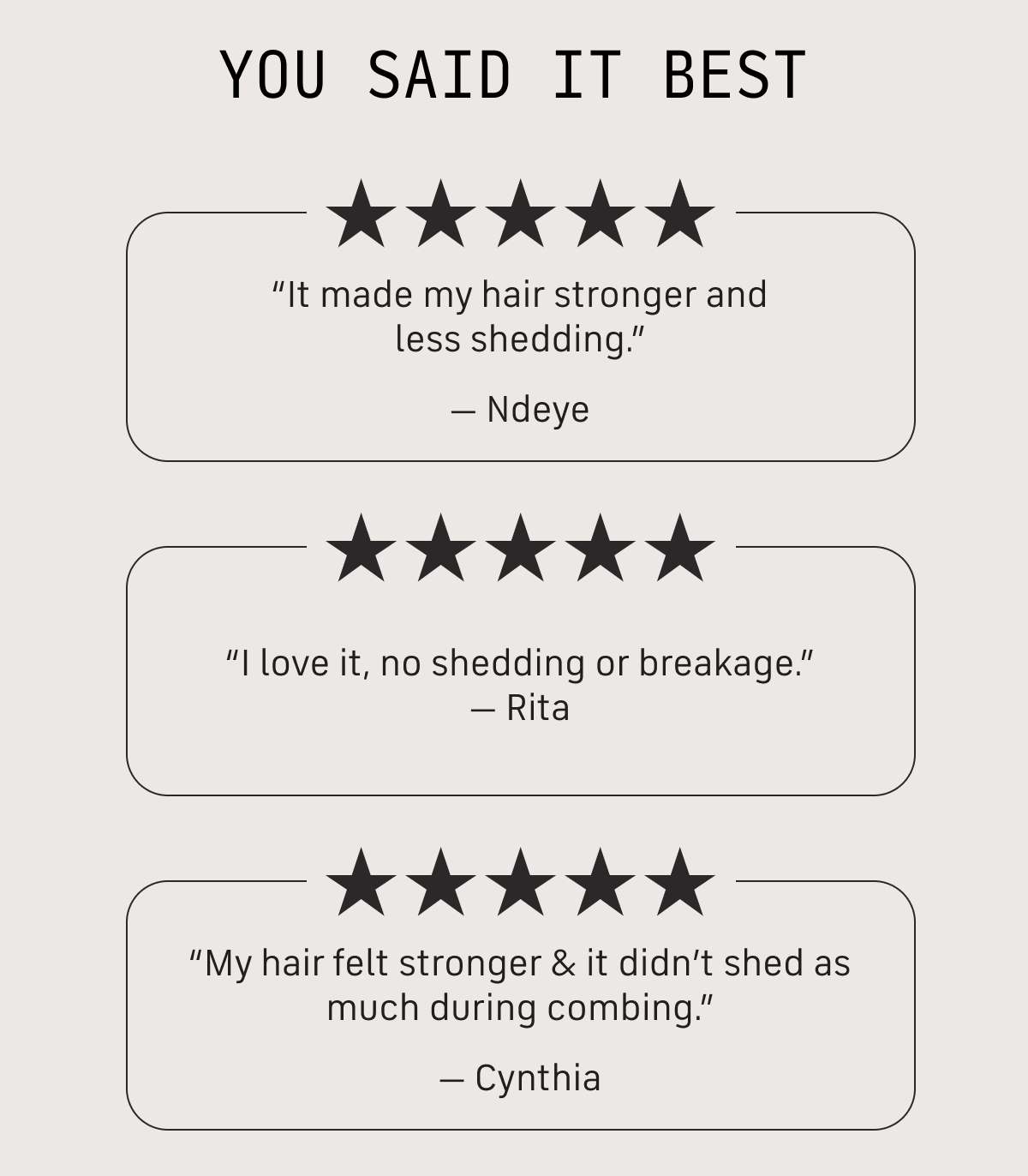 You said it best 5 stars
