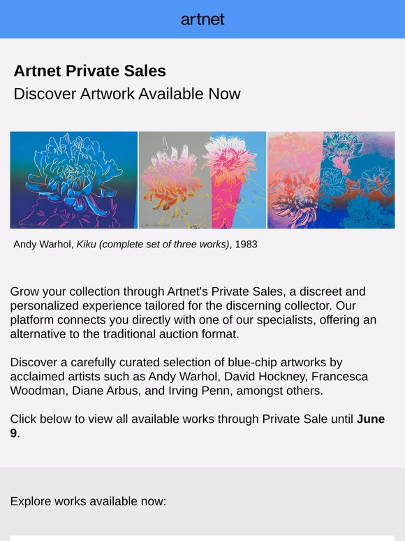 Expand Your Collection with Artnet's Private Sales