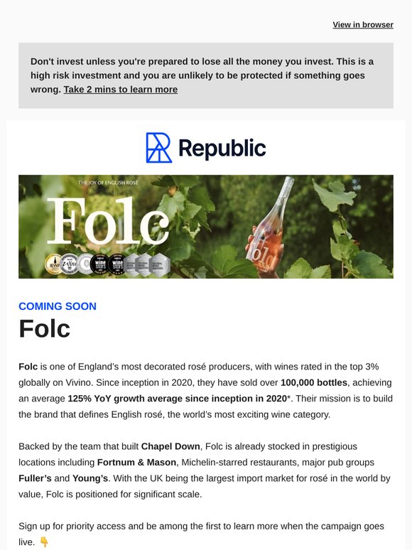 Coming Soon: Folc | The award-winning English rosé rated in the top 3% globally