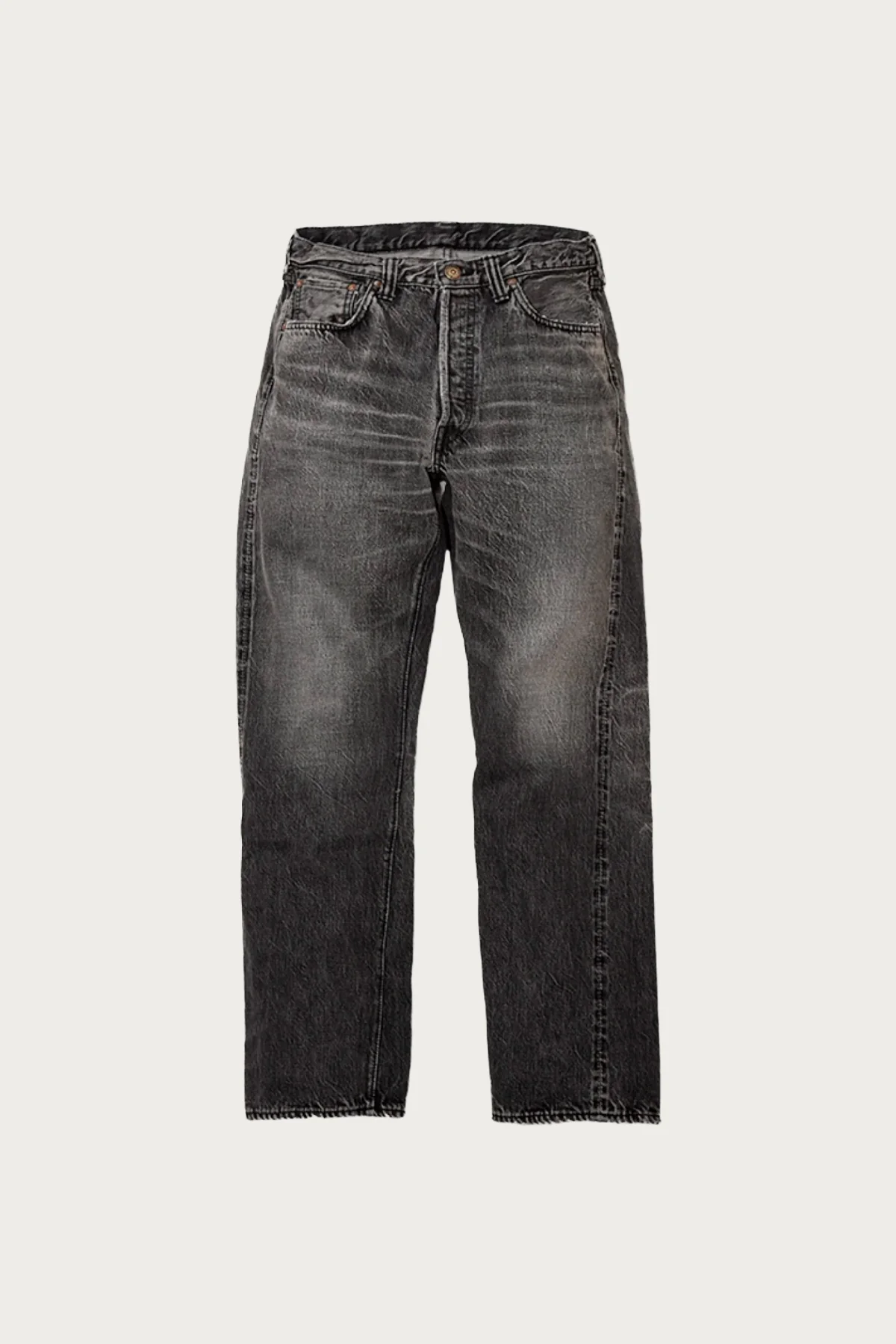 Image of 1101BKHW Straight Black Selvedge Denim Dartford - Black