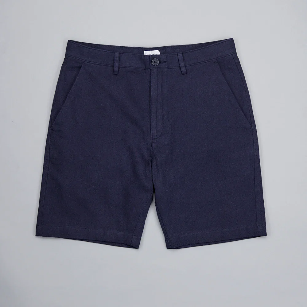 Image of Linen Rich Shorts - Navy