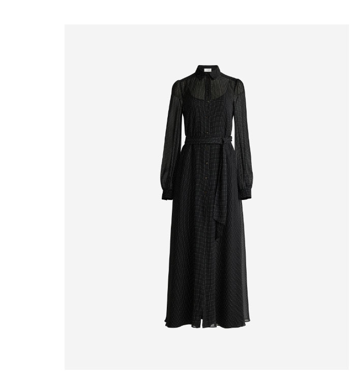 Lucienne Maxi Dress In Petite Dot Printed Silk