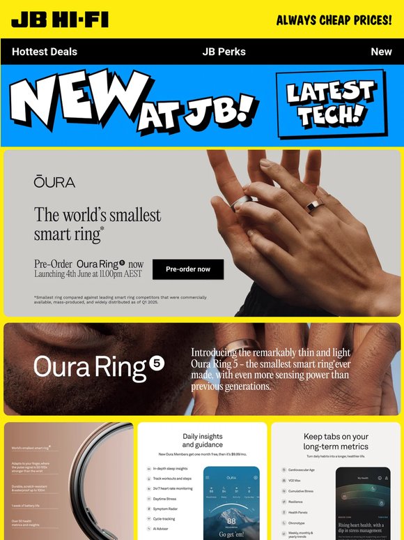 New at JB: Oura Ring 5 - Pre-order now!