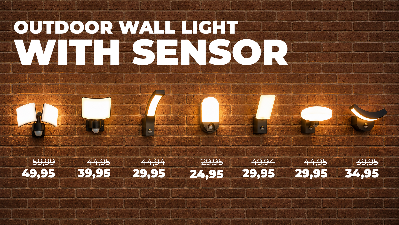 Banner: Outdoor lights with sensors