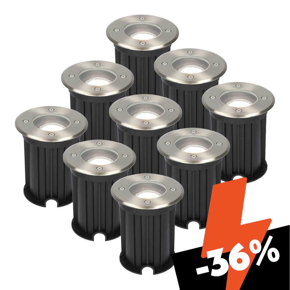 Maisy inground lights, set of 9, 6500K
