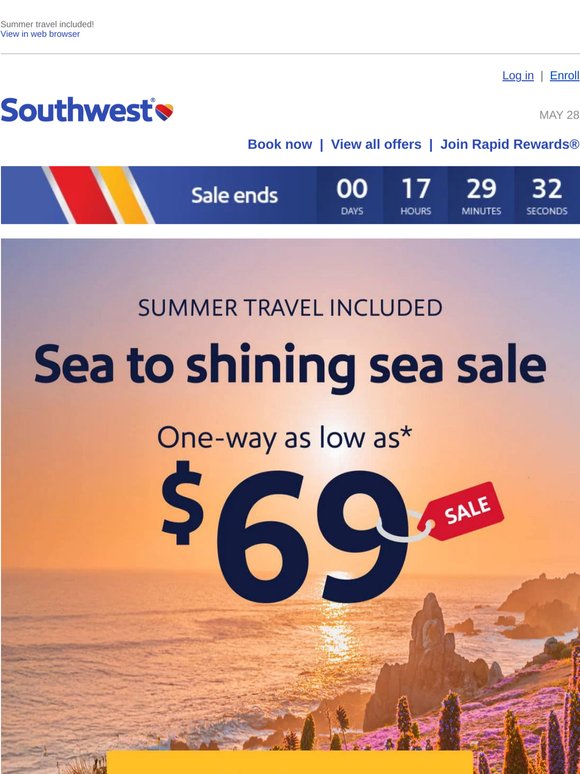 FINAL DAY: Sea where $69 fares can take you.