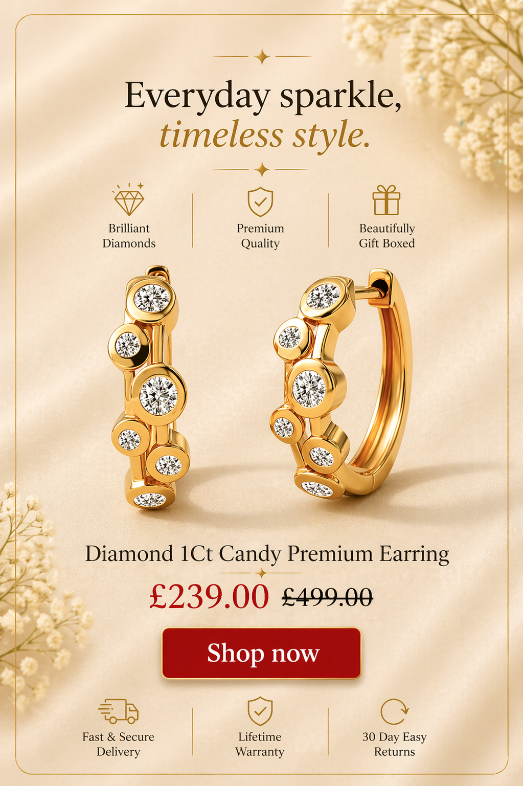 Diamond 1Ct Candy Premium Earring