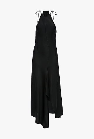 Halter Neck Midi Dress In Black