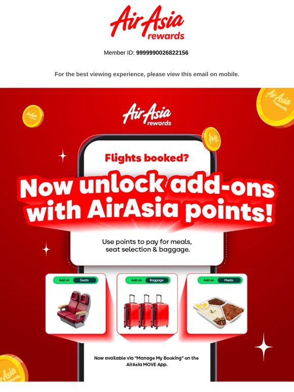 Flight booked? Pay for add-ons later with Points! ✈️