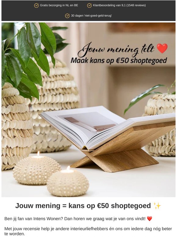 Beste —, Jouw mening = kans op €50 shoptegoed ✨