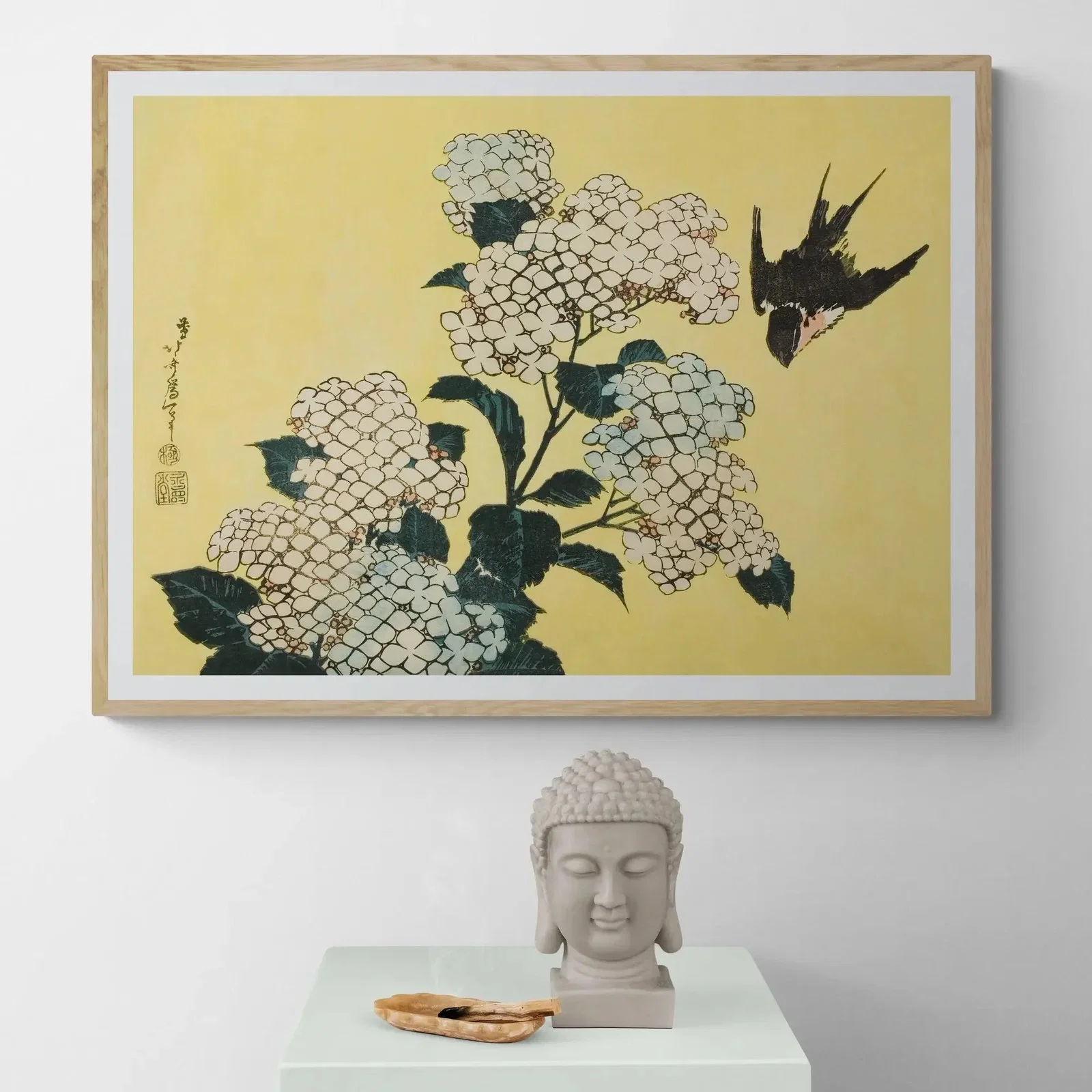 Image of Hydrangea and Swallow by Katsushika Hokusai