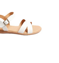 WHITE CROSS STRAP SANDALS