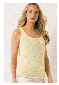 Tall Yellow Linen Knitted Vest Top