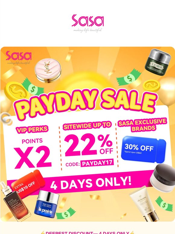 ⚡PAYDAY SALE: 4 DAYS ONLY —Up to 22% Off Sitewide! VIP GET DOUBLE POINTS TODAY!😍!